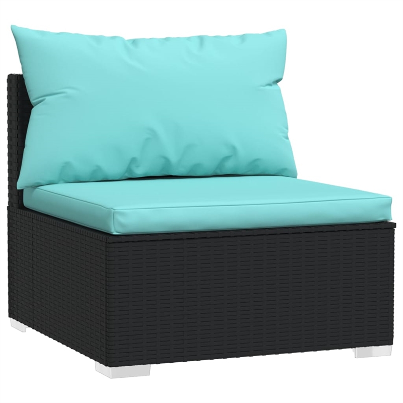 vidaXL 10 Piece Small Garden Lounge Set in Black