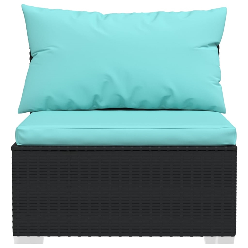 vidaXL 10 Piece Small Garden Lounge Set in Black