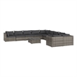 vidaXL 11 Piece Steel Garden Lounge Set in Gray