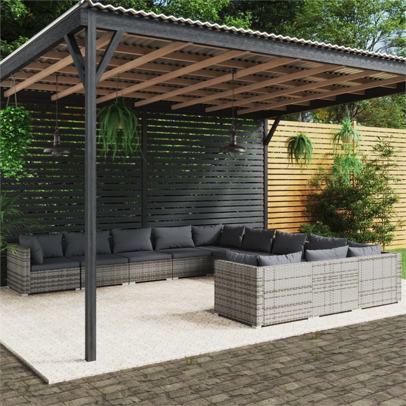 vidaXL Steel Garden Lounge Set in Gray/Anthracite