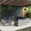 vidaXL 11 Piece Steel Garden Lounge Set in Gray
