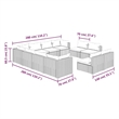 vidaXL 11 Piece Steel Garden Lounge Set in Gray