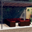 vidaXL Steel Large Garden Lounge Set in Red/Brown