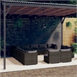 vidaXL 13 Piece Steel Small Garden Lounge Set in Gray