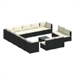 vidaXL 14 Piece Garden Lounge Set in Black/Cream