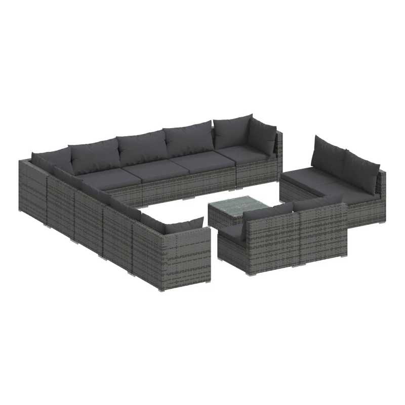 vidaXL Steel Large Garden Lounge Set in Gray