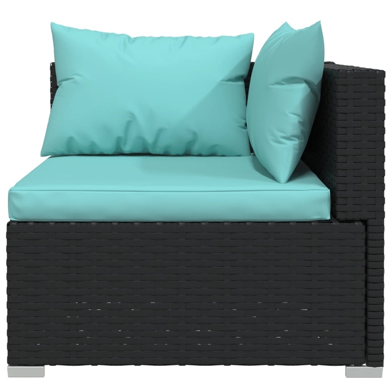 vidaXL 12 Piece Steel Garden Lounge Set in Black/Blue