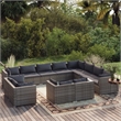vidaXL 12 Piece Steel Large Garden Lounge Set in Gray