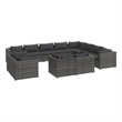 vidaXL 12 Piece Steel Large Garden Lounge Set in Gray
