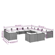 vidaXL 13 Piece Garden Lounge Set in Black/Blue