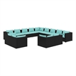 vidaXL 13 Piece Garden Lounge Set in Black/Blue