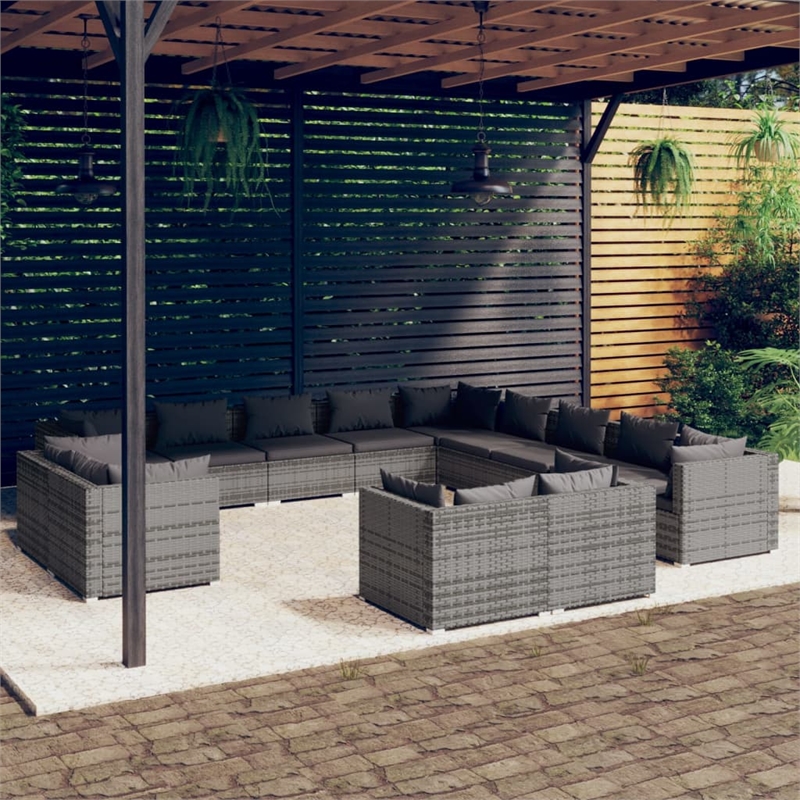 vidaXL Steel Large Garden Lounge Set in Gray/Anthracite
