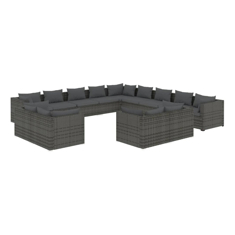 vidaXL Steel Large Garden Lounge Set in Gray/Anthracite