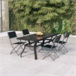 vidaXL 5 Piece Steel Small Dining Set in Black/Gray