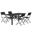 vidaXL 5 Piece Steel Small Dining Set in Black/Gray