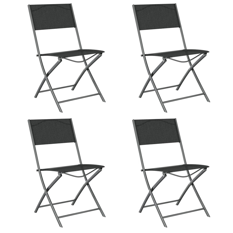 vidaXL 5 Piece Steel Small Dining Set in Black/Gray