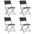 vidaXL 5 Piece Steel Small Dining Set in Black/Gray