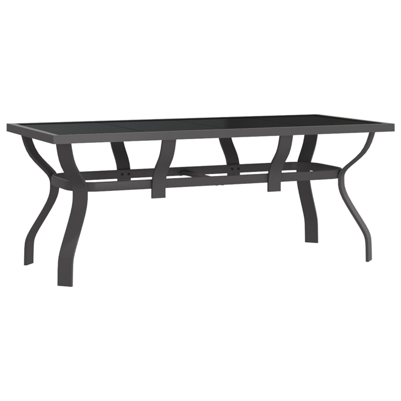 vidaXL 5 Piece Steel Small Dining Set in Black/Gray