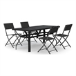 vidaXL 5 Piece Steel Small Dining Set in Black/Gray