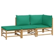 vidaXL 3 Piece Bamboo Garden Lounge Set in Green/Natural