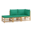 vidaXL 3 Piece Bamboo Garden Lounge Set in Green/Natural