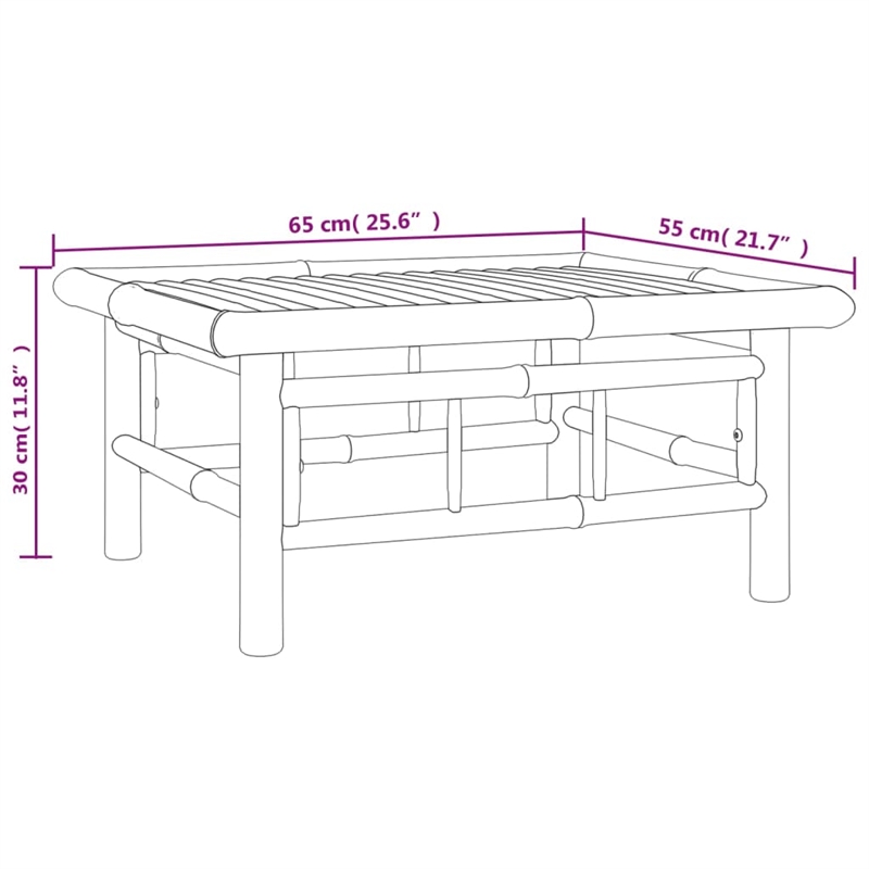 vidaXL Bamboo Garden Lounge Set in White/Cream