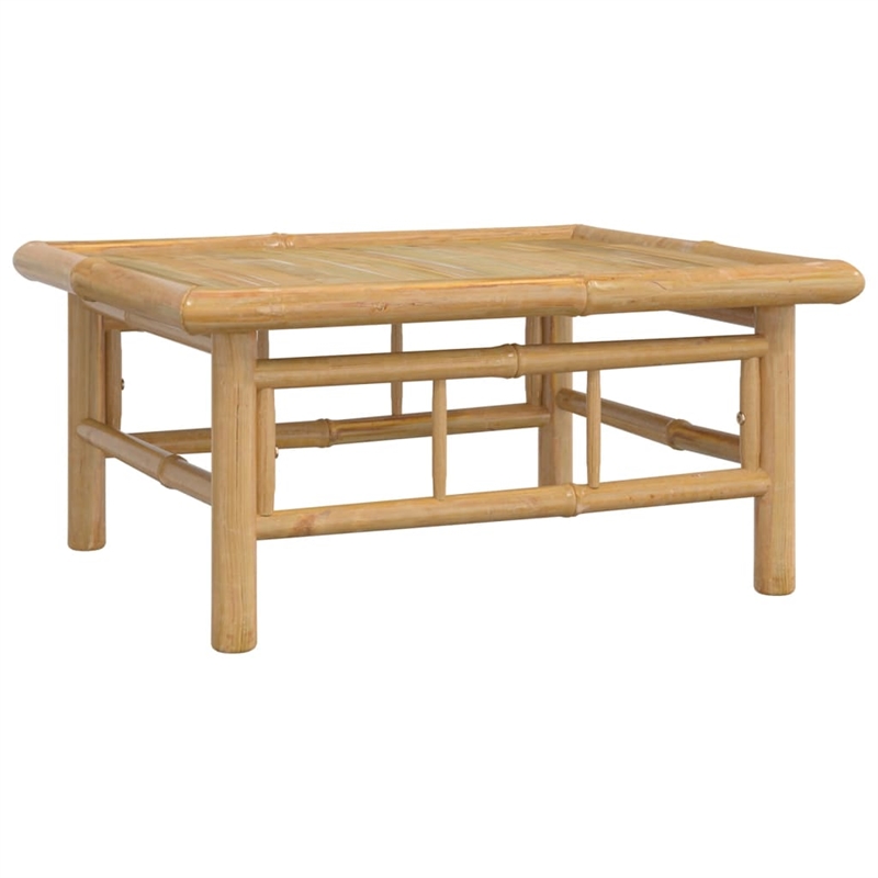 vidaXL Bamboo Garden Lounge Set in White/Cream