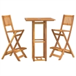 vidaXL Solid Acacia Wood Small Bar Set in Natural