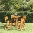 vidaXL 5 Piece Solid Acacia Wood Standard Bar Set in Natural