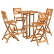 vidaXL 5 Piece Solid Acacia Wood Standard Bar Set in Natural