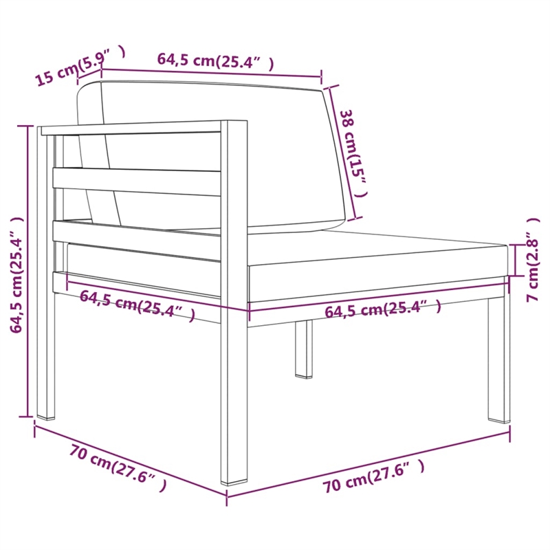 vidaXL Aluminum Garden Lounge Set in Anthracite