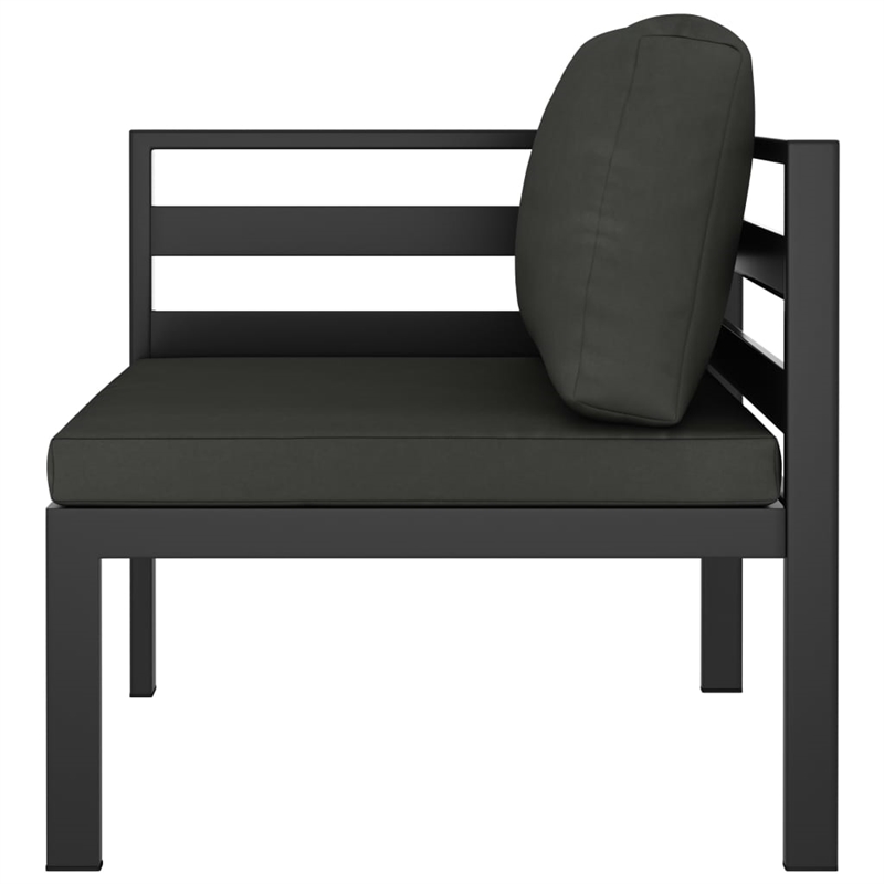 vidaXL 8 Piece Aluminum Large Garden Lounge Set in Anthracite