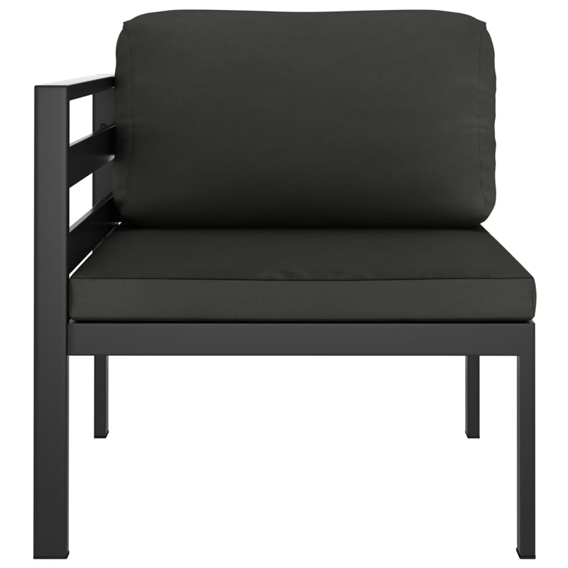 vidaXL 6 Piece Aluminum Large Garden Lounge Set in Anthracite