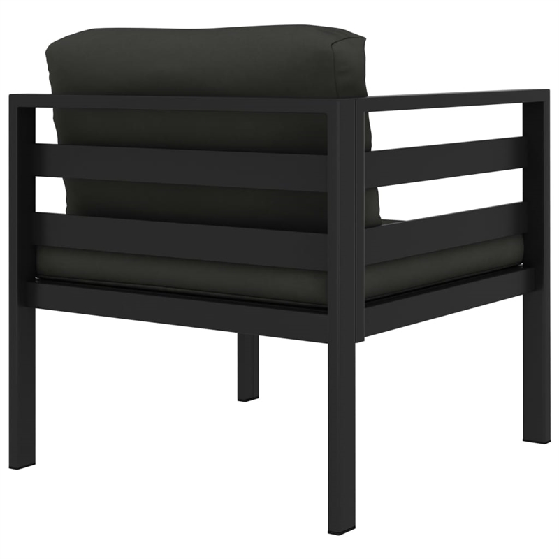 vidaXL 6 Piece Aluminum Large Garden Lounge Set in Anthracite