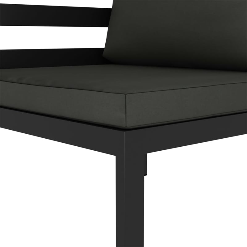 vidaXL 6 Piece Aluminum Large Garden Lounge Set in Anthracite