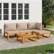 vidaXL 5 Piece Solid Acacia Wood Medium Garden Lounge Set