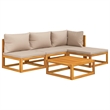 vidaXL 5 Piece Solid Acacia Wood Medium Garden Lounge Set