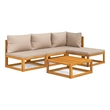 vidaXL 5 Piece Solid Acacia Wood Medium Garden Lounge Set