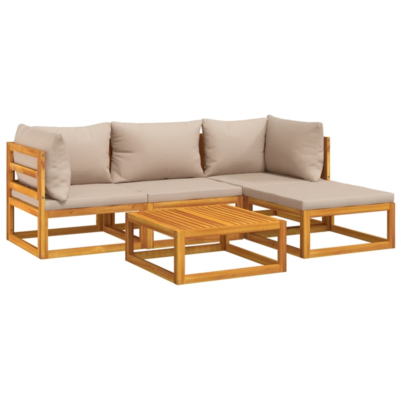 vidaXL 5 Piece Solid Acacia Wood Garden Lounge Set