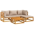vidaXL 5 Piece Solid Acacia Wood Garden Lounge Set