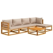 vidaXL 6 Piece Solid Acacia Wood Large Garden Lounge Set