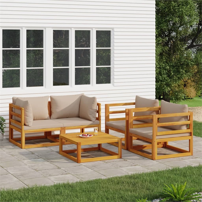 vidaXL 5 Piece Solid Acacia Wood Garden Lounge Set