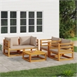 vidaXL 5 Piece Solid Acacia Wood Garden Lounge Set