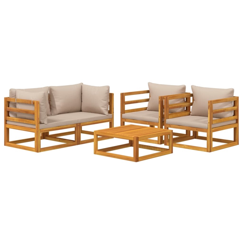 vidaXL 5 Piece Solid Acacia Wood Garden Lounge Set