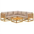 vidaXL 6 Piece Solid Acacia Wood Small Garden Lounge Set