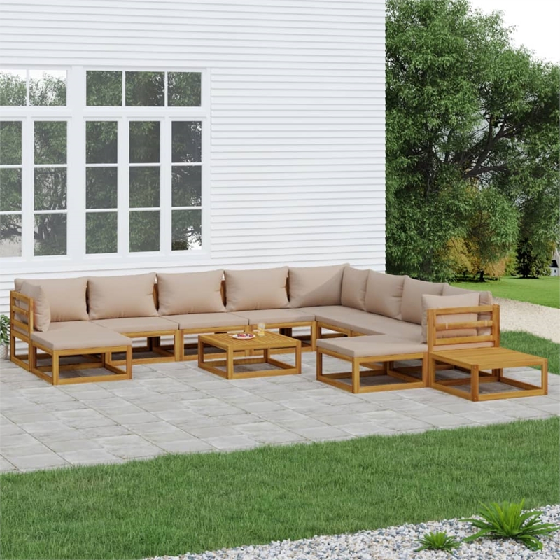 vidaXL Solid Acacia Wood Medium Garden Lounge Set