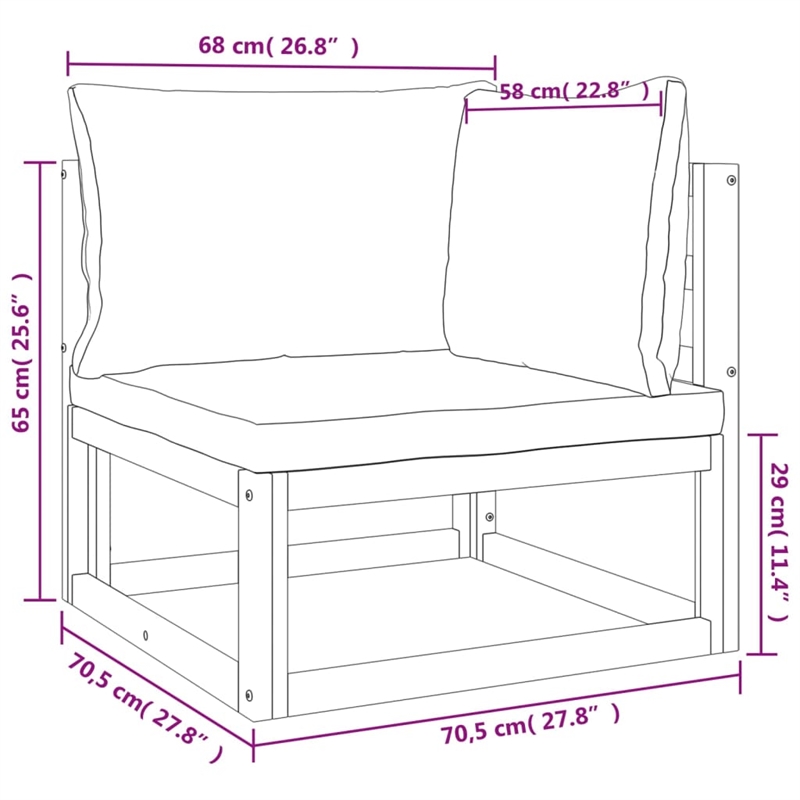 vidaXL Solid Acacia Wood Medium Garden Lounge Set