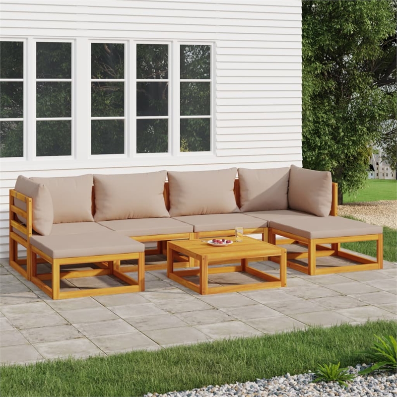 vidaXL 7 Piece Solid Acacia Wood Garden Lounge Set