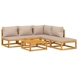 vidaXL 6 Piece Solid Acacia Wood Garden Lounge Set