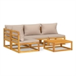 vidaXL 5 Piece Solid Acacia Wood Garden Lounge Set